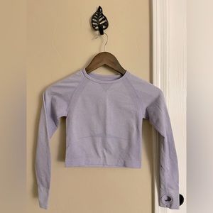 Lavender purple long sleeve crop top